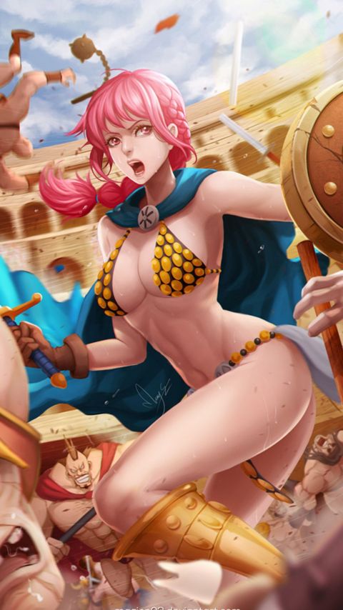 海贼王蕾贝卡Rebecca性感三点式黄金战衣香艳1080p手机壁纸下载