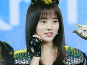 SNH48冠军鞠婧祎戴着猫耳朵甜美手机壁纸图片高清