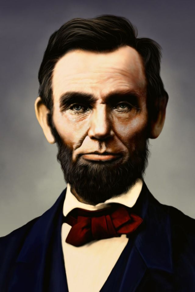 美国前总统林肯（Lincoln）油画手机壁纸图片