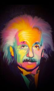 多彩艺术化的老年爱因斯坦手机壁纸图片下载