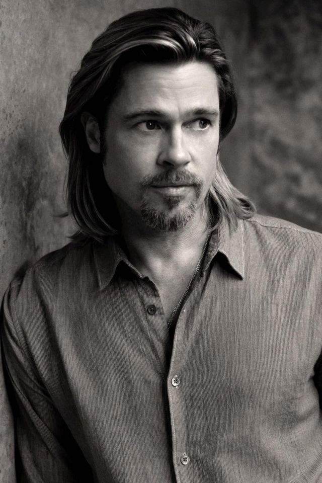 布拉德·皮特（Brad Pitt）帅气长发高清手机壁纸