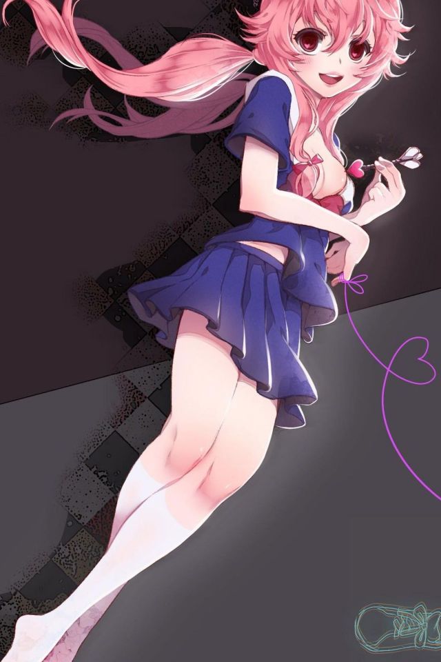 动漫未来日记女主我妻由乃长腿手机壁纸图片