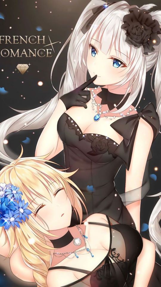 同性相吸，唯美少女动漫百合拉拉亲密图片手机壁纸