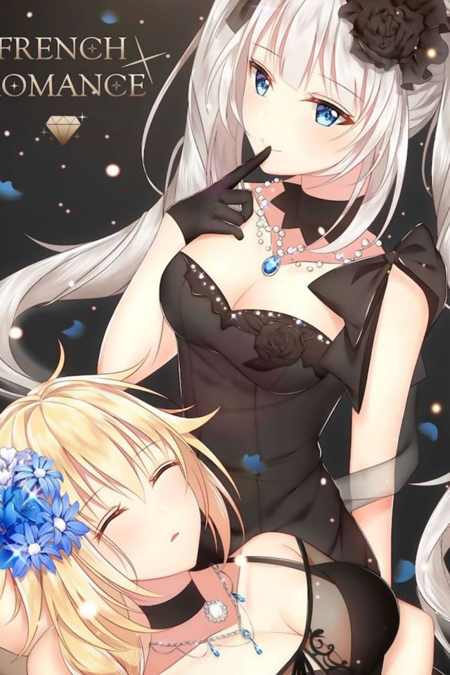 同性相吸，唯美少女动漫百合拉拉亲密图片手机壁纸