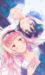 同性相吸，唯美少女动漫百合拉拉亲密图片手机壁纸（3）