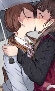 同性相吸，唯美少女动漫百合拉拉亲密图片手机壁纸（5）