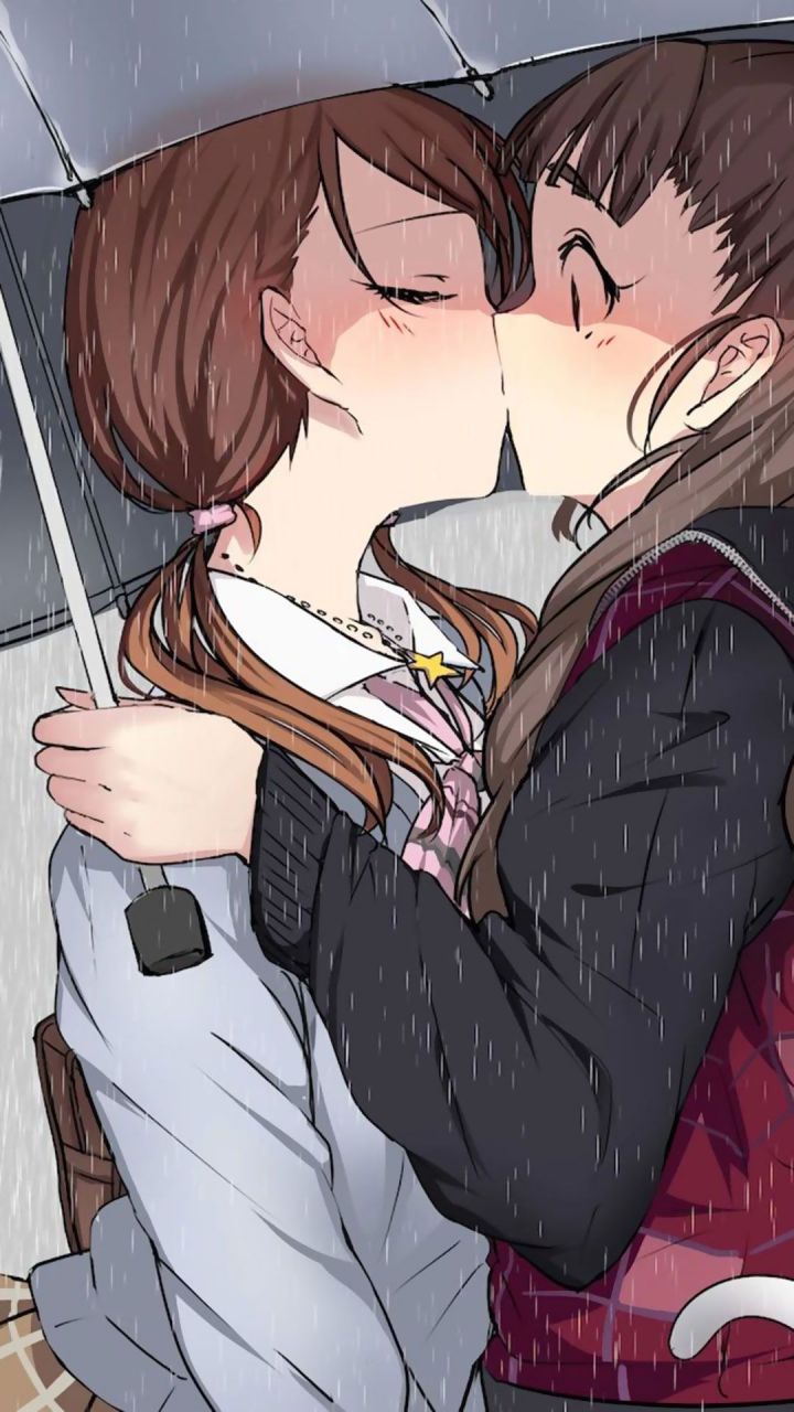 同性相吸，唯美少女动漫百合拉拉亲密图片手机壁纸（5）