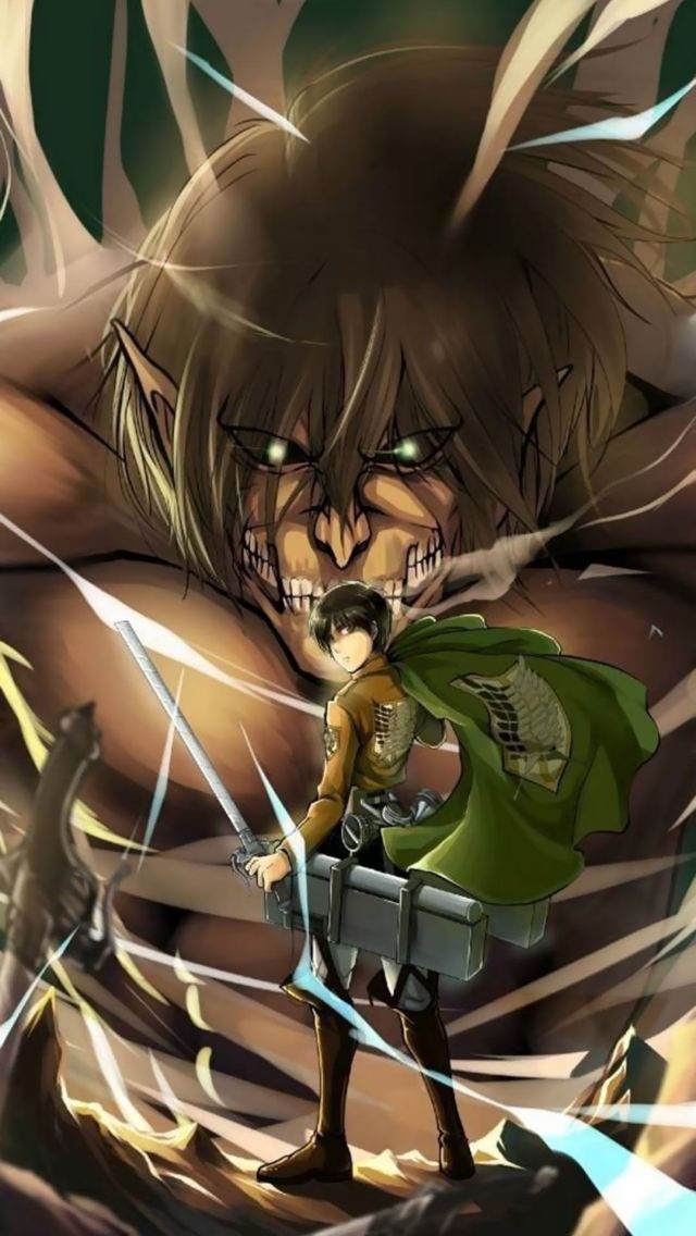 兵长艾伦变成巨大的巨人图片手机壁纸