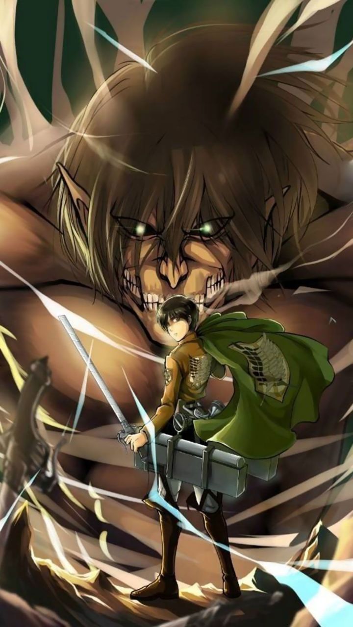 兵长艾伦变成巨大的巨人图片手机壁纸