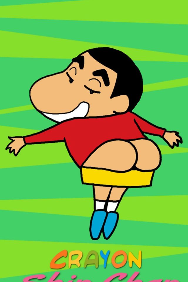 贱贱的屁股，蜡笔小新搞笑可爱手机壁纸图片下载