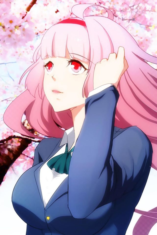 樱花树下，银之守墓人陆怜校服清纯手机壁纸