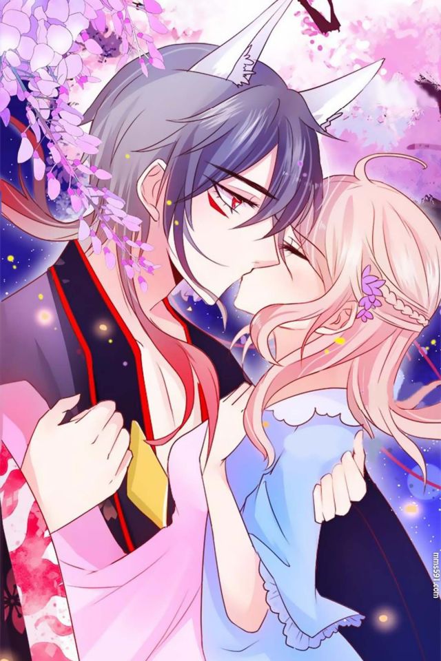 这个狐仙有点凶男女主角接吻唯美手机壁纸图片