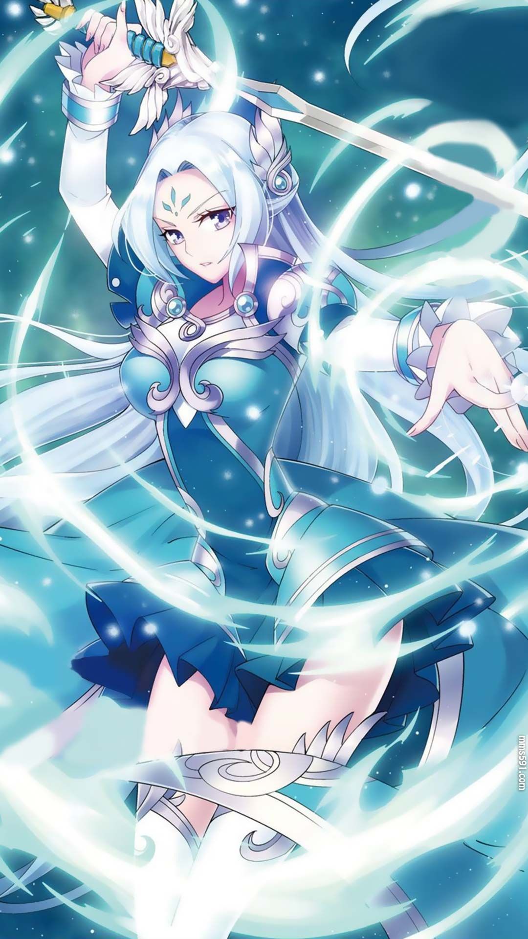 云韵战斗时剑气环绕效果图片手机壁纸