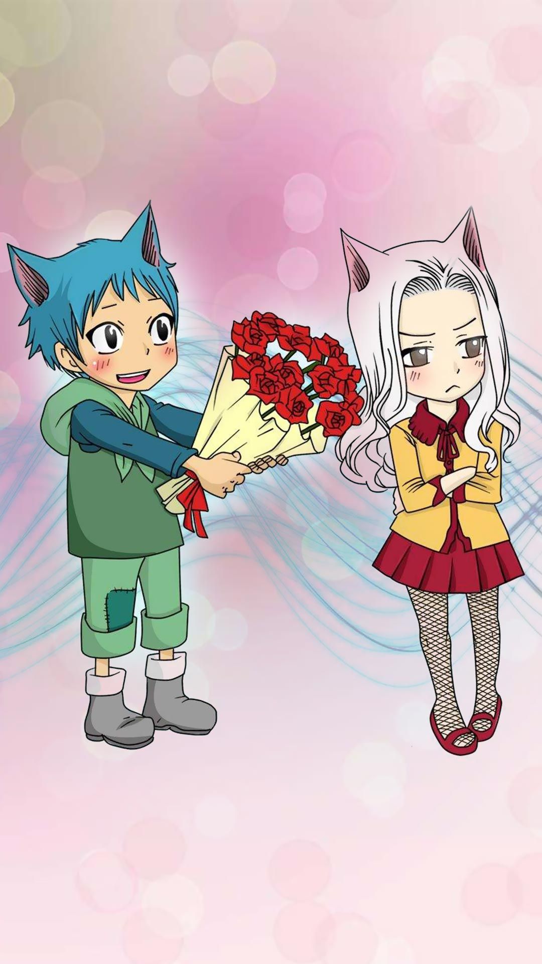 男孩化的哈比送花给夏露露的手机图片