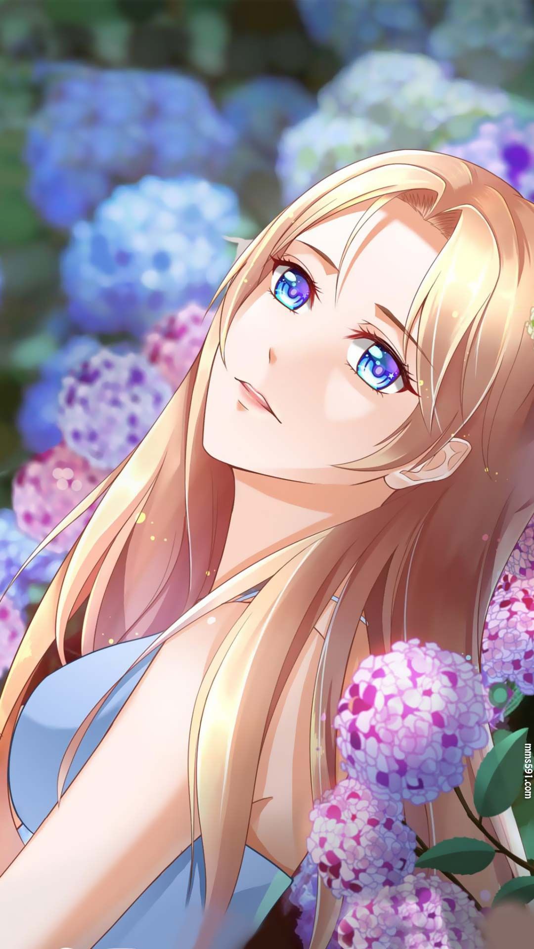 花团环绕中成熟美丽的米多手机图片