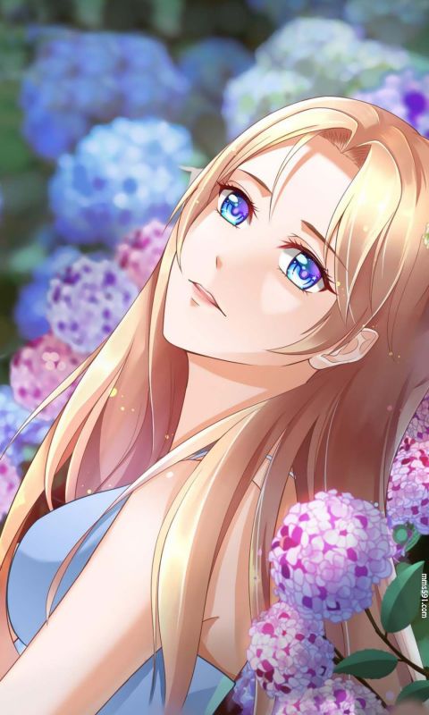 花团环绕中成熟美丽的米多手机图片