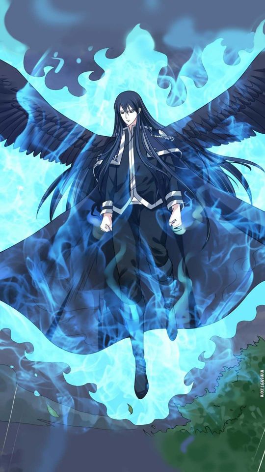冷烨玄魔法特效大翅膀飞在天上手机壁纸