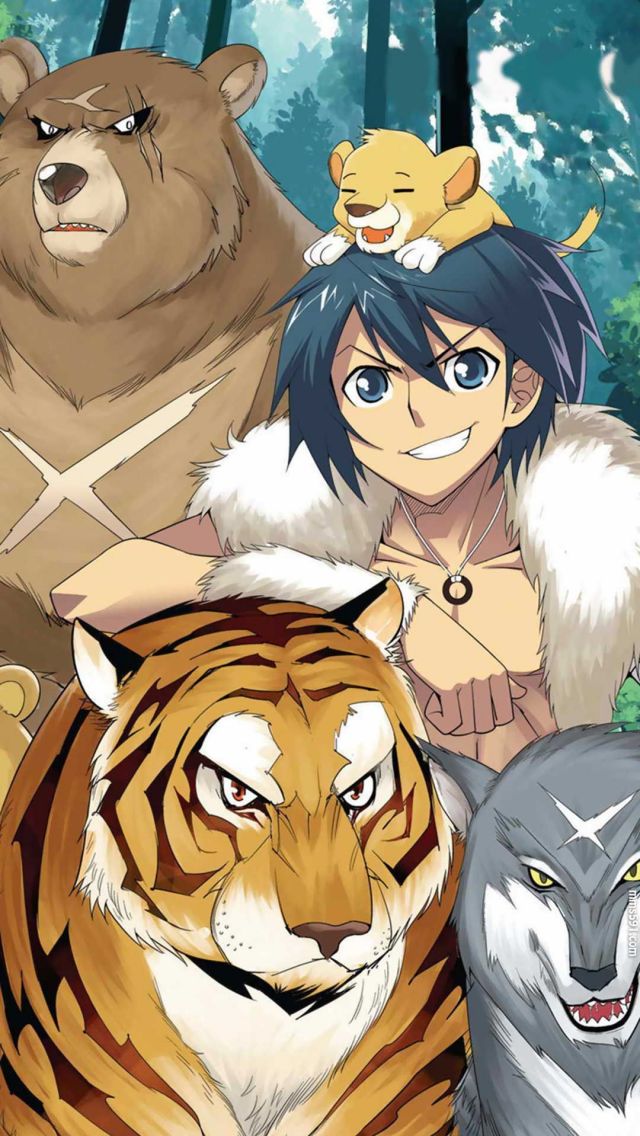 萧炎和森林猛兽的的合影图片手机背景