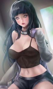 漫画女主角雏田吊带装掩藏不住的胸部手机背景