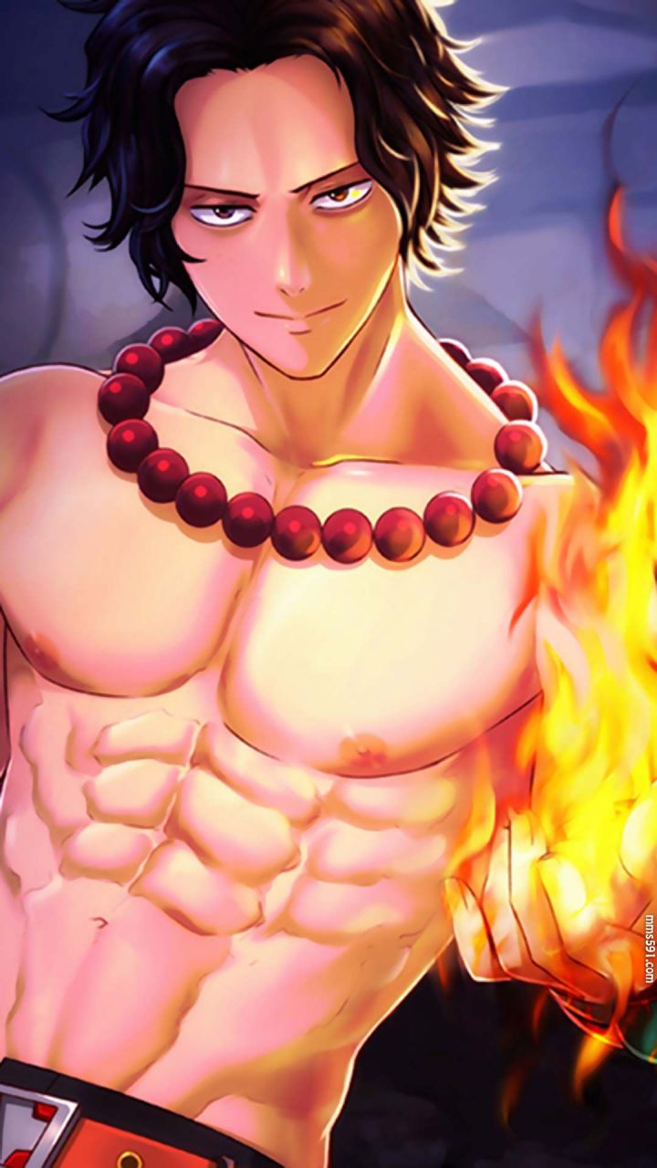 海贼王罗杰的儿子艾斯分明腹肌手机背景