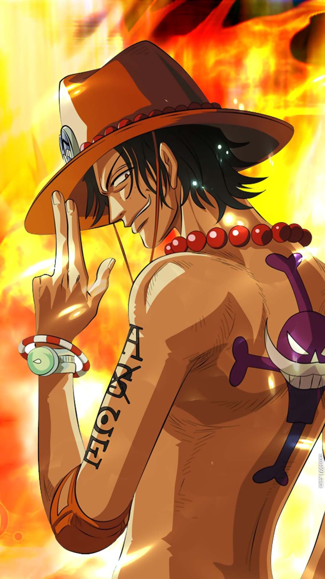 白胡子海贼船二番队队长艾斯玩火帅气手机图片