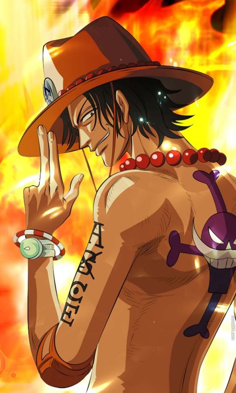 白胡子海贼船二番队队长艾斯玩火帅气手机图片