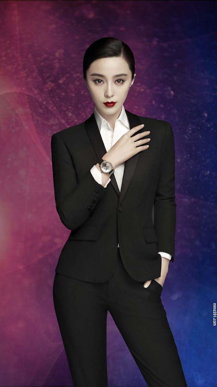 范冰冰修身西装中性气场手机壁纸