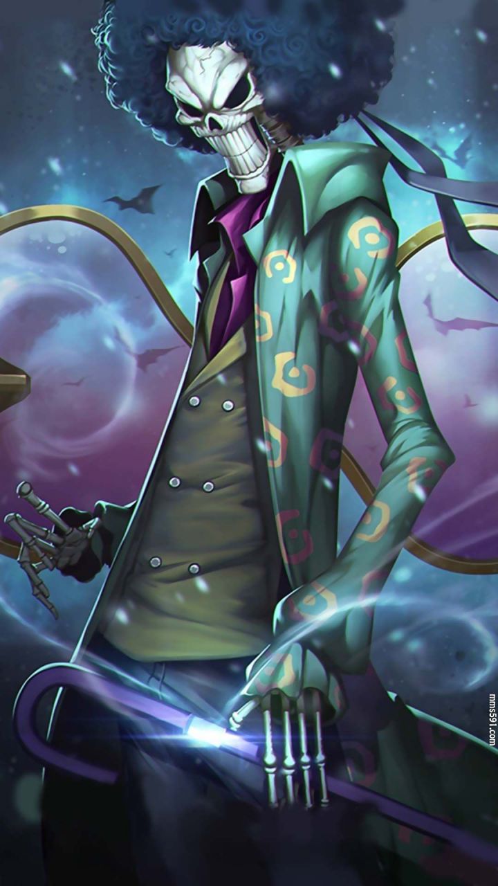海贼王爱看内裤的好色骷髅音乐家剑客布鲁克手机壁纸图片（5）