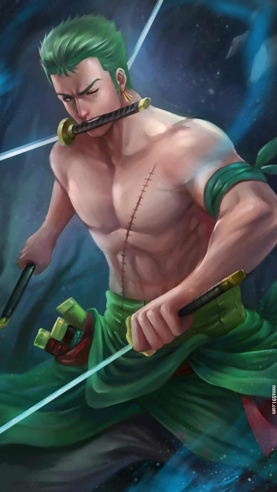 海贼王绿藻头，三刀流大剑豪罗罗诺亚索隆高清帅气手机壁纸图片（4）