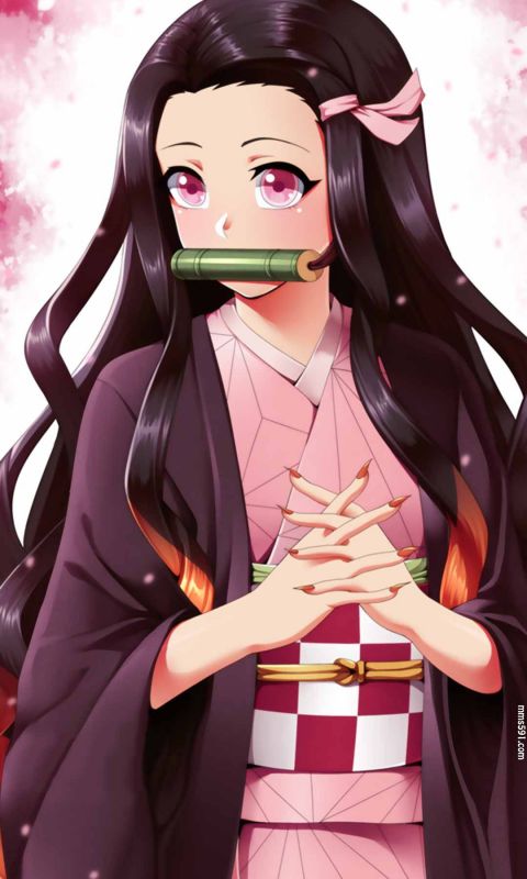 鬼灭之刃女主角灶门祢豆子可爱与性感妹妹同人手机图片壁纸集（7）