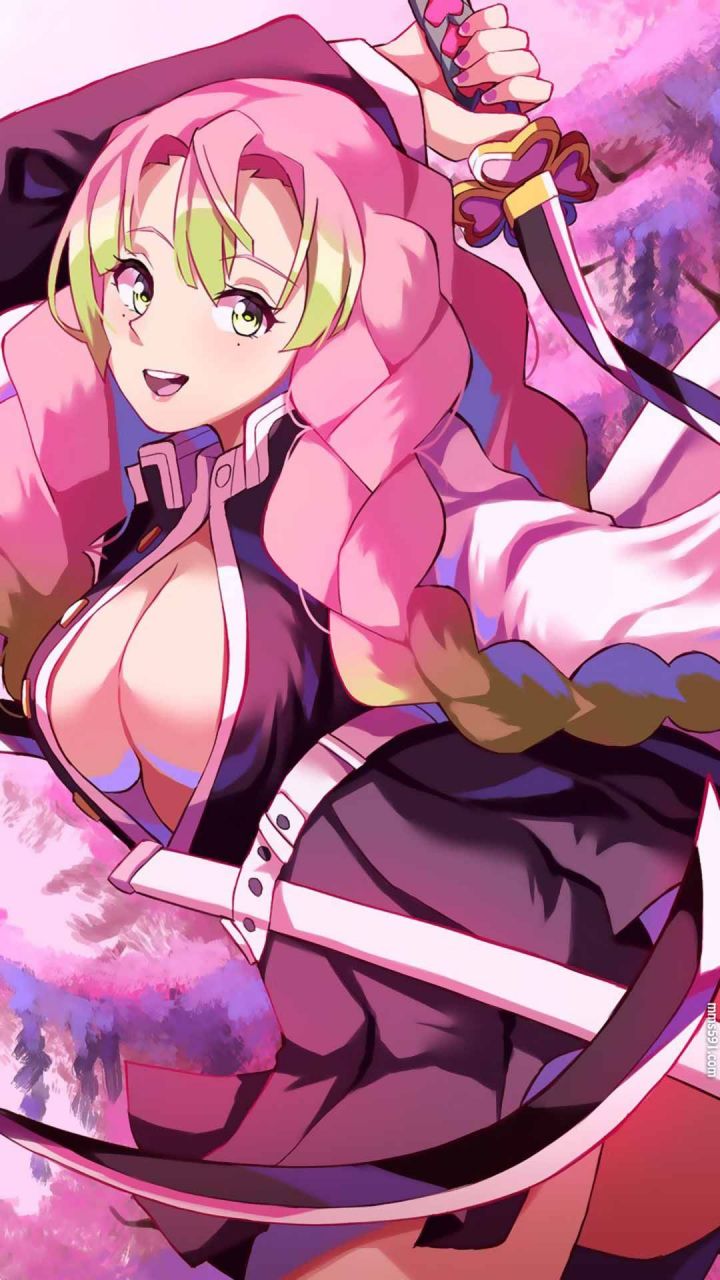 鬼灭之刃女流氓粉辫子的甘露寺蜜璃手机壁纸图片集（5）