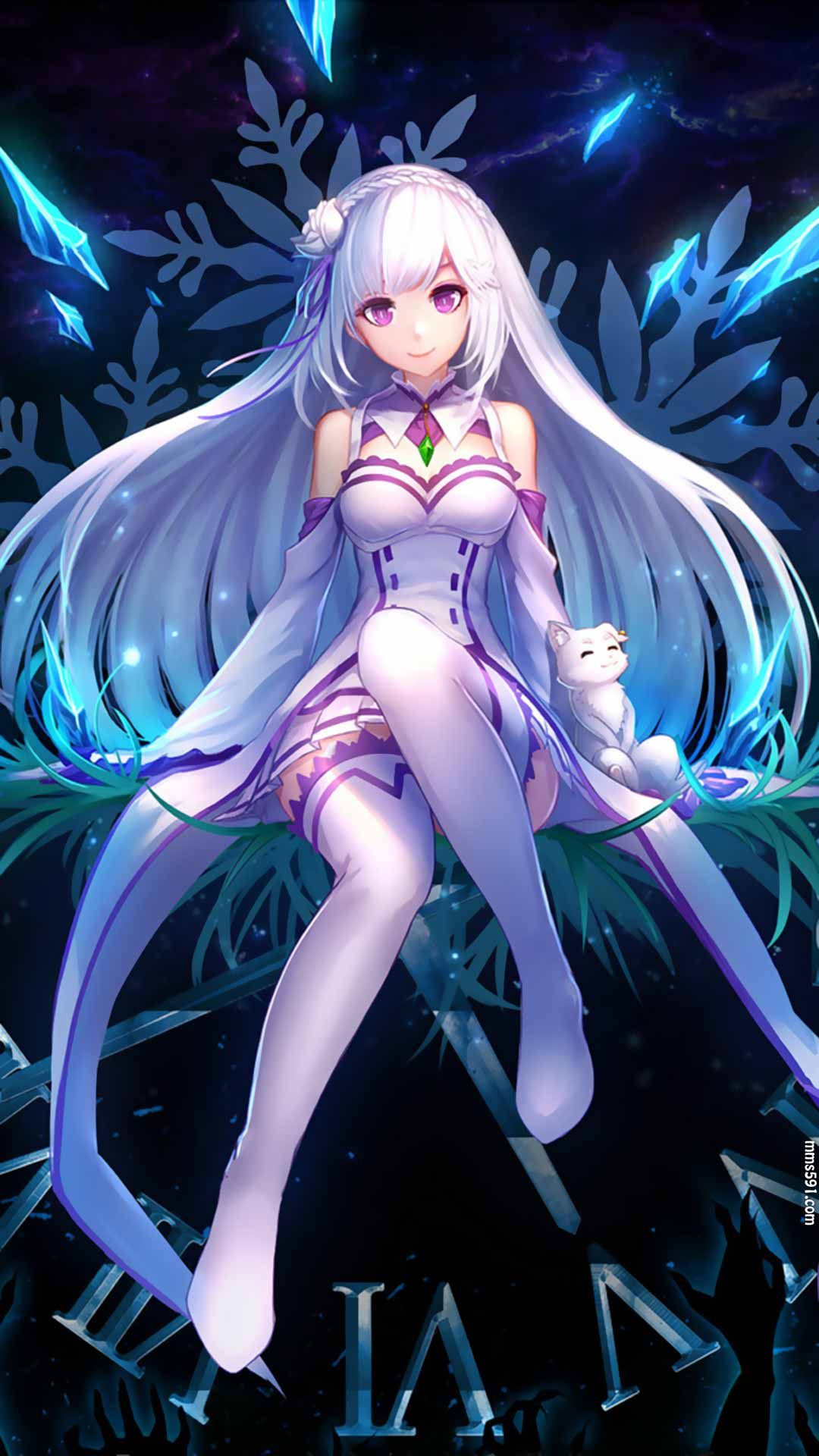 Re:从零开始的异世界生活女主角爱蜜莉雅和精灵帕克手机壁纸