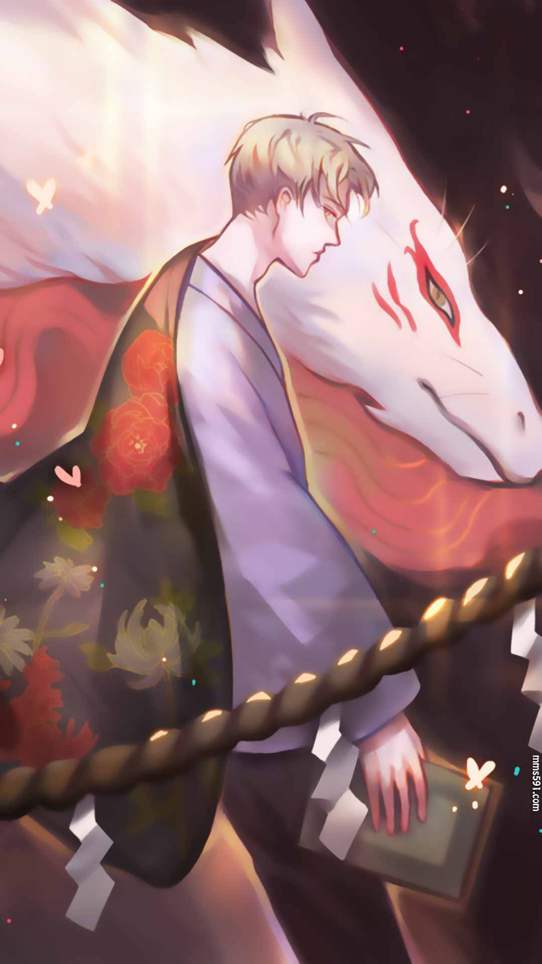 夏目友人帐男主角夏目贵志和猫咪斑老师手机壁纸图片集（3）