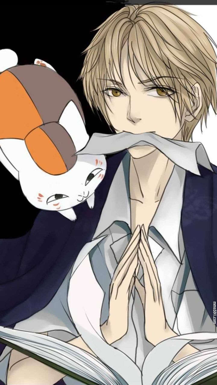 夏目友人帐男主角夏目贵志和猫咪斑老师手机壁纸图片集（6）