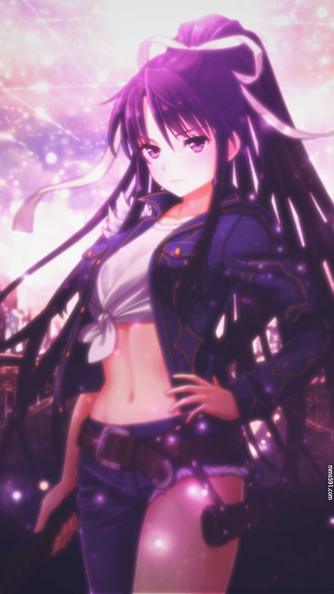 魔法禁书目录女教皇,半条牛仔裤长腿美女神裂火织手机壁纸图片（4）