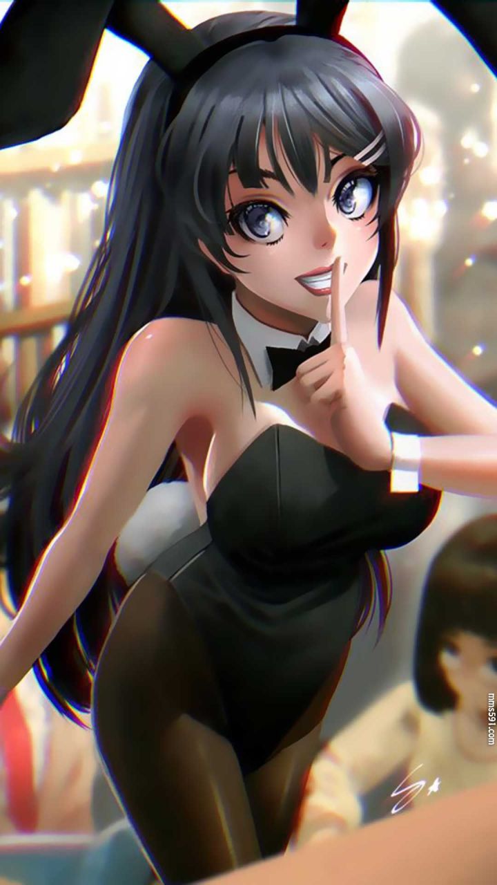 青春猪头少年系列女主角樱岛麻衣兔女丝袜性感手机壁纸高清图片（3）