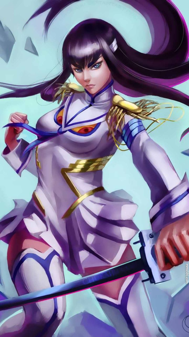 斩服少女学生会长黑色长发鬼龙院皐月手机壁纸图片（3）