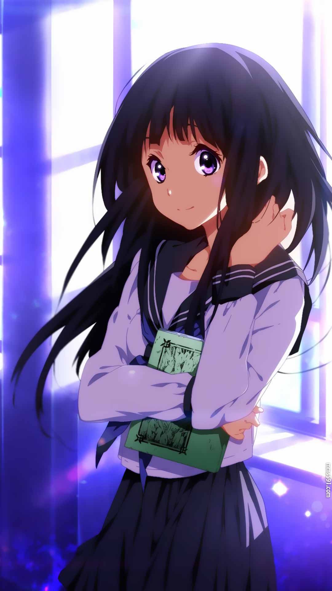 动漫冰菓我很好奇女主角黑长直千反田爱瑠手机壁纸图片集