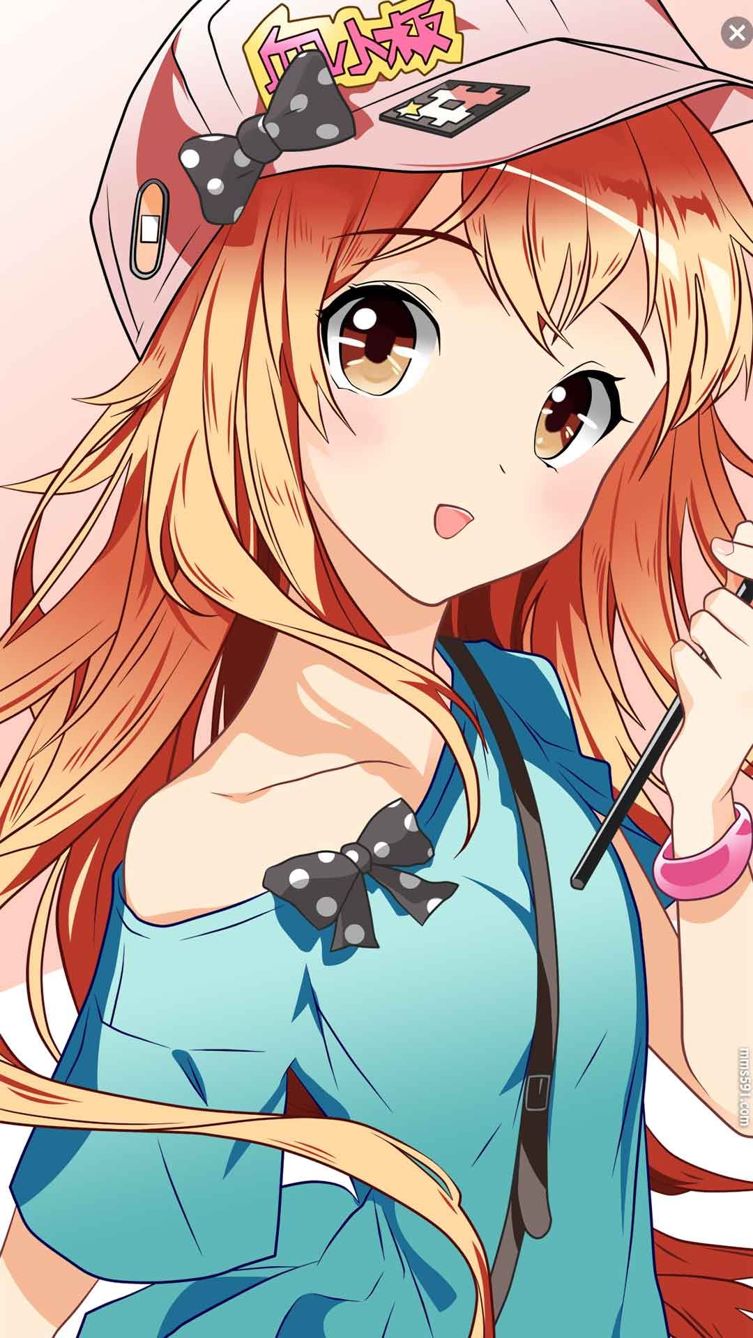 工作细胞可爱萝莉血小板手拿旗帜禁止通行手机壁纸图片（4）