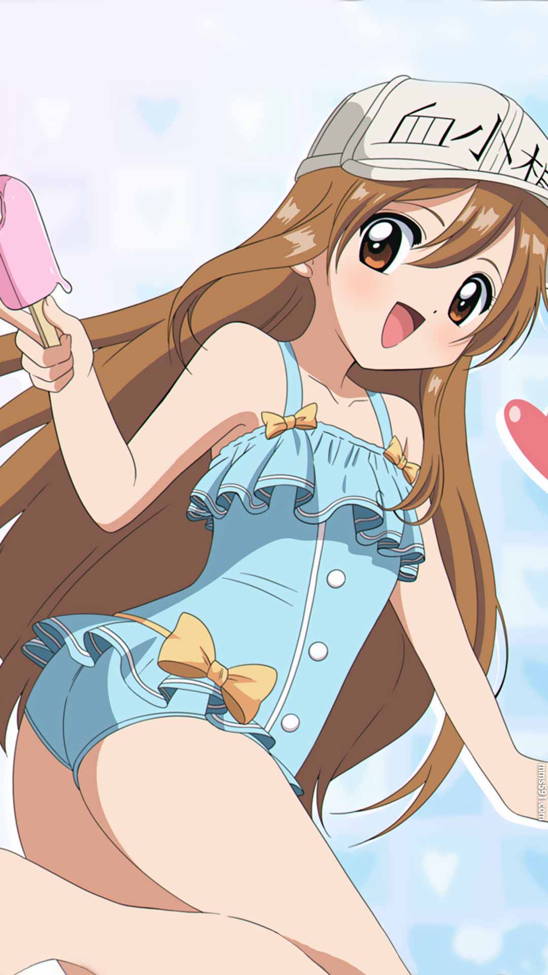 工作细胞可爱萝莉血小板手拿旗帜禁止通行手机壁纸图片（5）