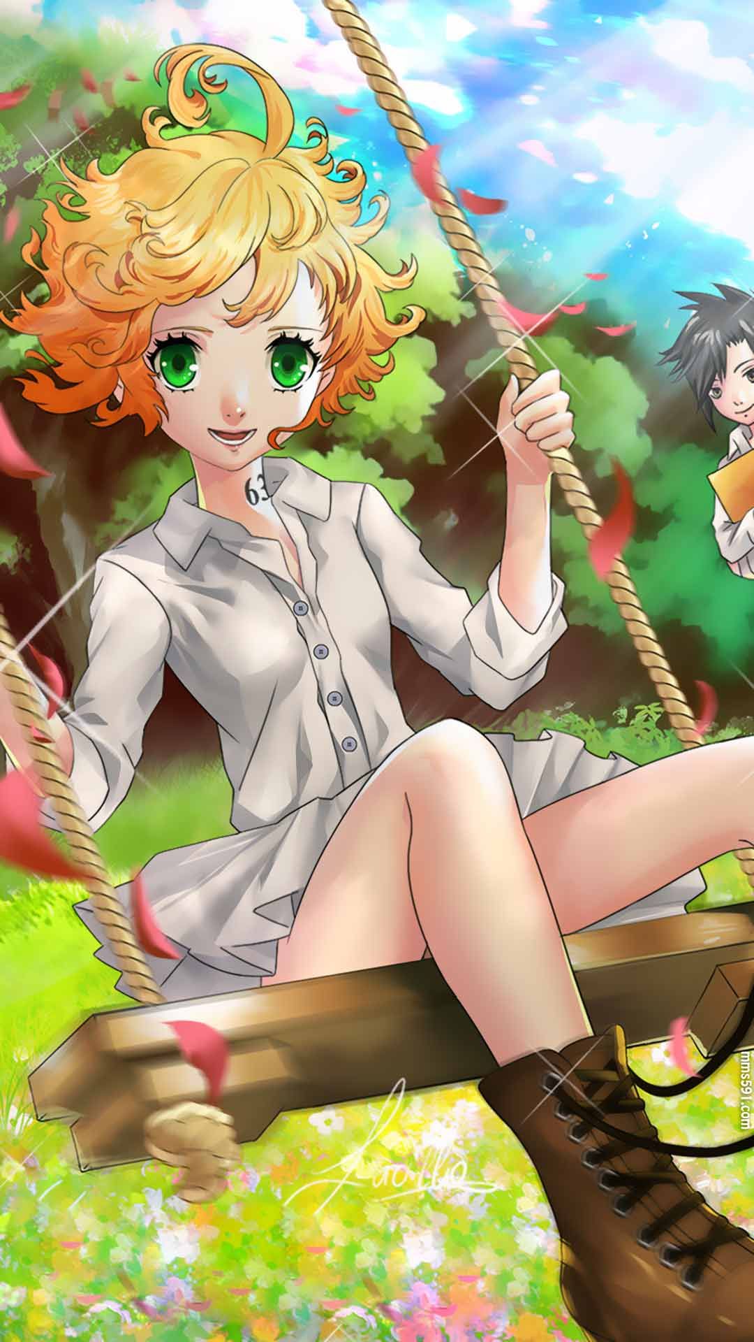 约定的梦幻岛女主角触角艾玛短发手机壁纸图片集（8）