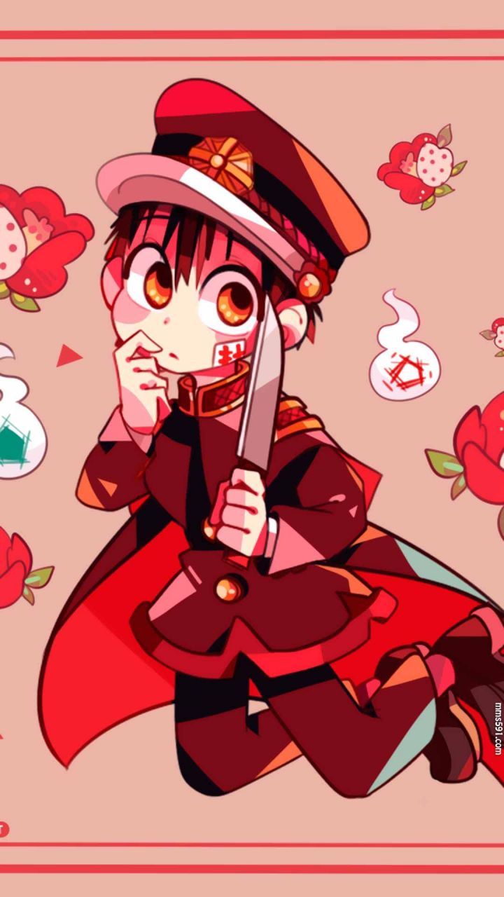 地缚少年花子君男主角戴帽子拿刀脸上有封字的花子君手机壁纸图片（6）