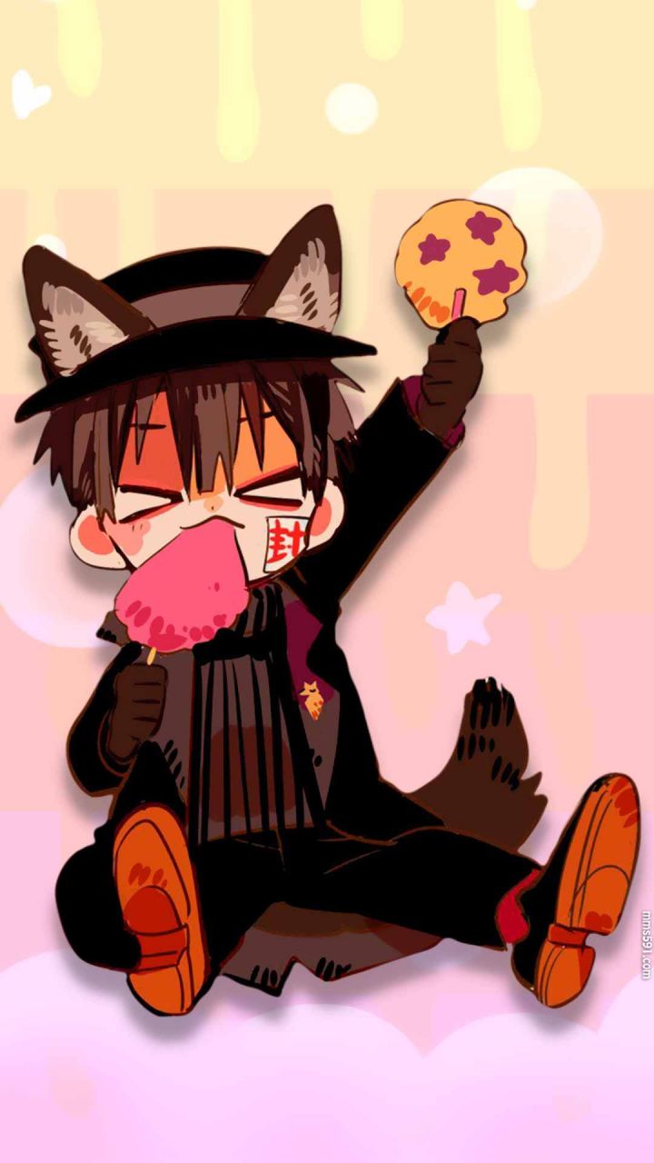 地缚少年花子君男主角戴帽子拿刀脸上有封字的花子君手机壁纸图片（7）