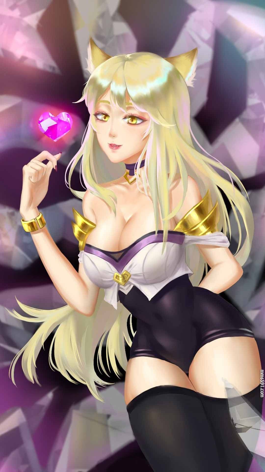 英雄联盟女英雄法师刺客九尾妖狐kda阿狸性感手机壁纸图片（6）