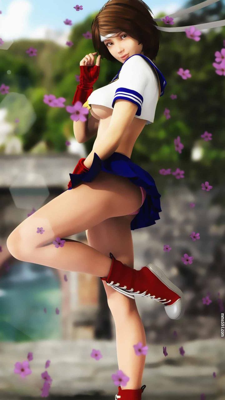 街头霸王女性角色春日野樱Sakura Kasugano短裙打拳手机壁纸图片