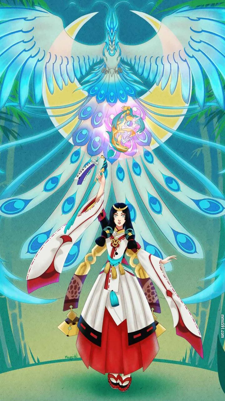 阴阳师美女人物八百比丘尼手机壁纸图片1080P（5）