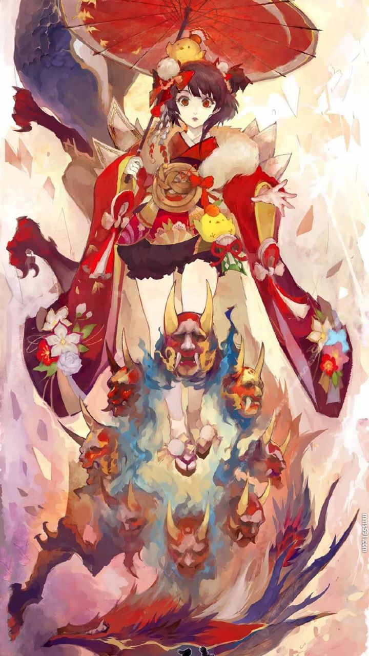 阴阳师短发萝莉神乐高清手机壁纸图片集（7）