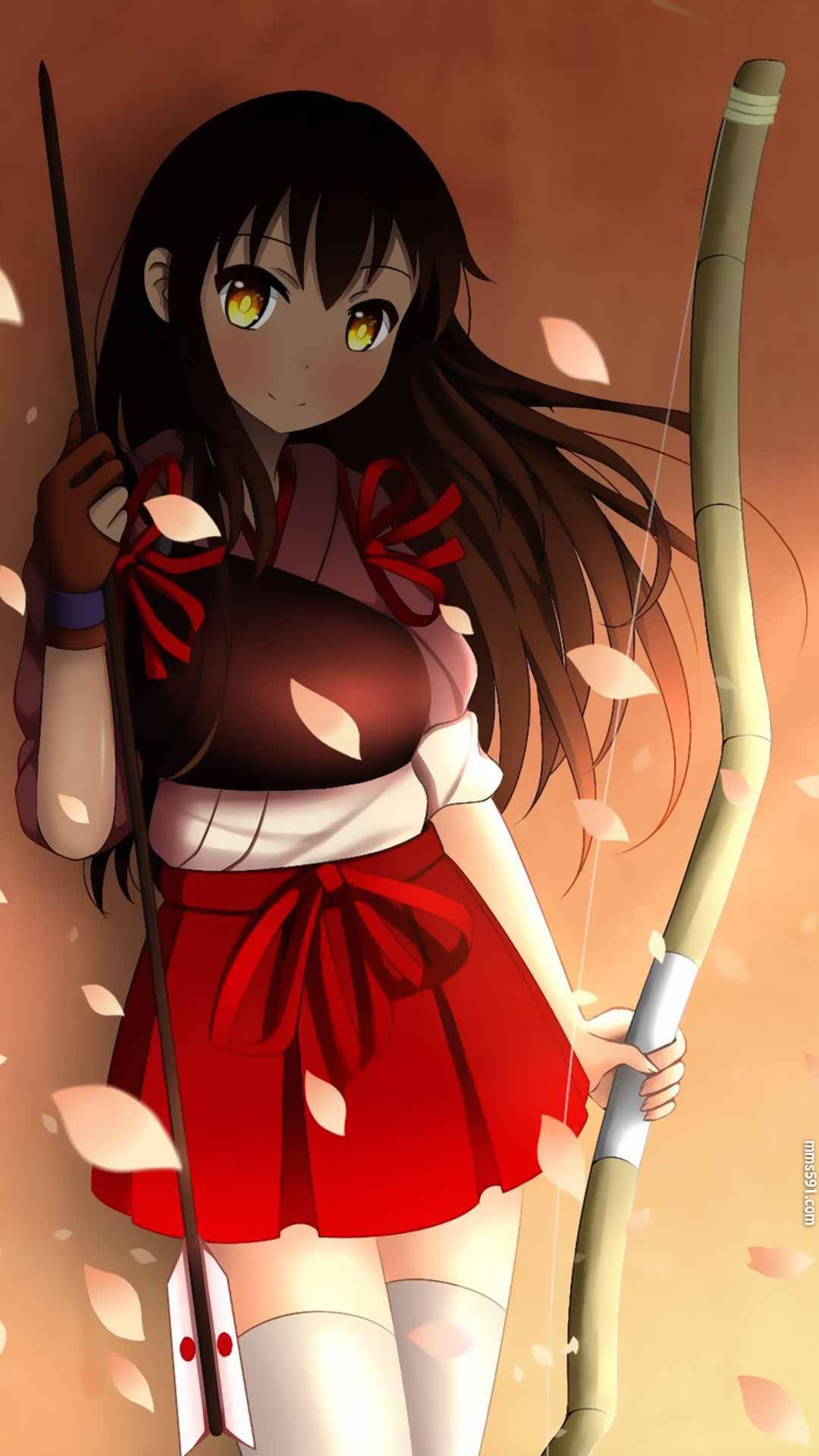 碧蓝航线航空母舰赤城Akagi用弓的长耳朵美少女手机壁纸图片（2）