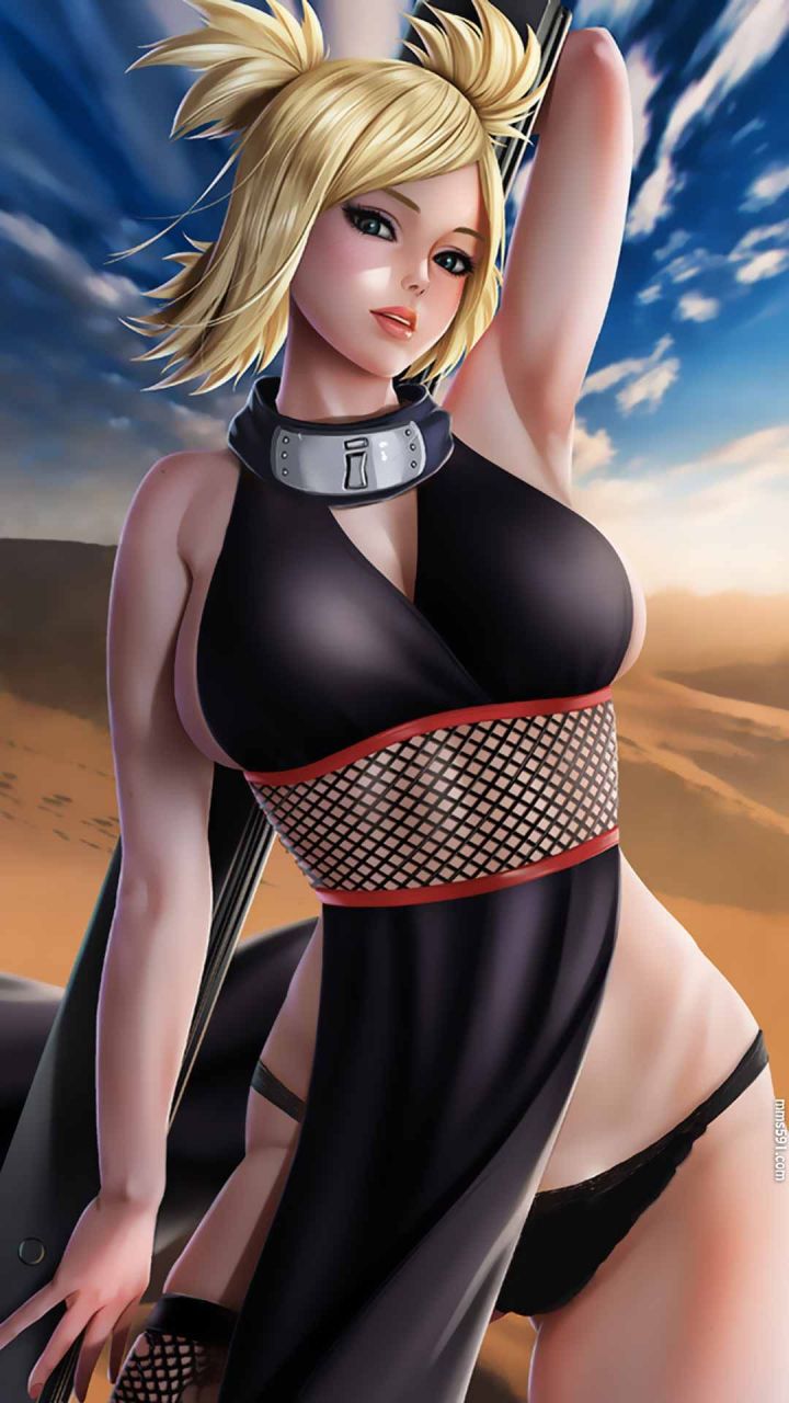 火影忍者拿大扇子的女忍者手鞠Temari手机壁纸图片（4）