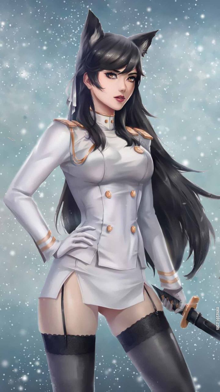 拿刀的动漫美女，碧蓝航线舰娘高雄IJN Takao手机壁纸图片（8）